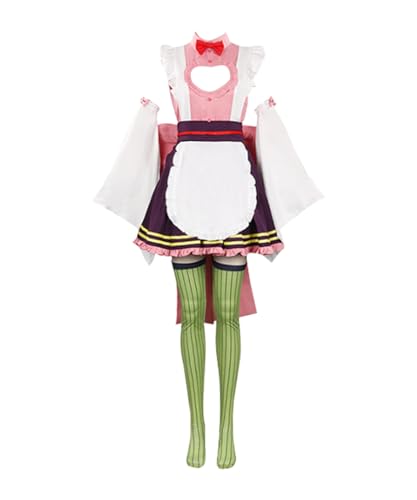 MaYng Damen Anime Kanroji Mitsuri Cosplay Kostüm Komplettes Set Uniform Anzug Halloween Cosplay Partykleid (Damen-L) von MaYng