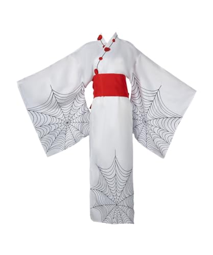MaYng Hot Anime Rui Cosplay Kamado Tanjirou Kostüm Damen Halloween Uniform Anzug Kimono (Weiß, Medium) von MaYng
