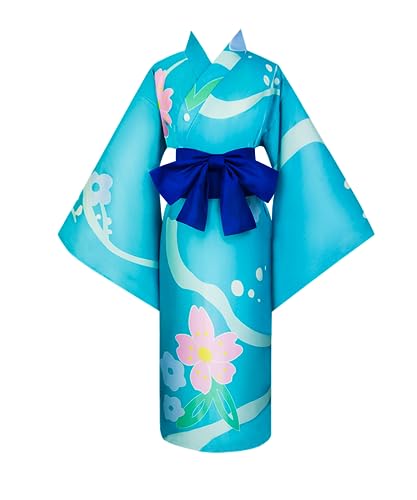 MaYng Unisex Erwachsene Anime Hashibira Inosuke Cosplay Kostüm Halloween Uniform Anzug Blau Kimono Outfits (Damen, L) von MaYng