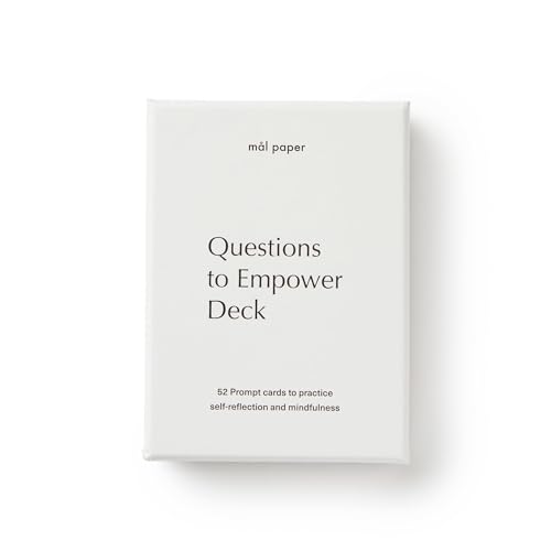 Mal Paper Questions To Empower Card Deck – 52 Stück | Für eine Achtsamkeits-Herausforderung, inspirierende Karten, Selbstreflexionsansagen & als positives Denkwerkzeug | Nachdenkliche Geschenke für Männer & Frauen Mal Paper Questions To Empower Card Deck – 52 Stück | Für eine Achtsamkeits-Herausforderung, inspirierende Karten, Selbstreflexionsansagen & als positives Denkwerkzeug | Nachdenkliche Geschenke für Männer & Frauen von Mål Paper