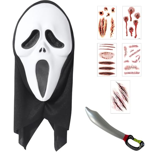 Halloween Horror Geist Kostüm Zubehör für Erwachsene Kinder, Geist Schädel Maske Kostüm für Halloween Karneval Cosplay Party Halloween Horror Geist Kostüm Zubehör für Erwachsene Kinder, Geist Schädel Maske Kostüm für Halloween Karneval Cosplay Party von Maazusa