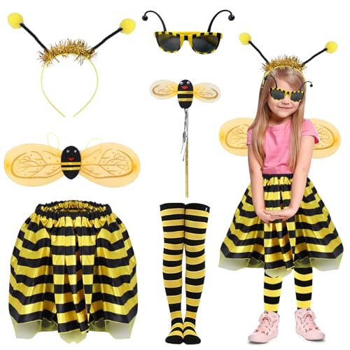 Maazusa Bienenkostüm für Kinder, 6-teilig, Bienenrock, Cosplay, Hummel, Kostüm, Biene, Verkleidung für Verkleidungen, Partys, Weihnachten, Welttag des Buches Maazusa Bienenkostüm für Kinder, 6-teilig, Bienenrock, Cosplay, Hummel, Kostüm, Biene, Verkleidung für Verkleidungen, Partys, Weihnachten, Welttag des Buches von Maazusa