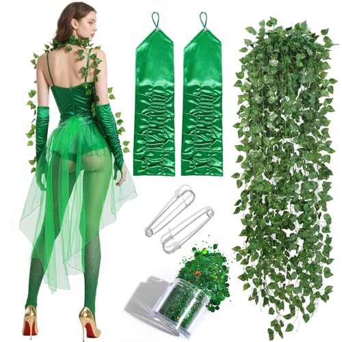 Maazusa Gift-Efeu-Kostüm-Set für Erwachsene, Feen-Kostüm, mit Netzgarn, Baumranken, Pailletten, Handschuhe, Erwachsene, Halloween, Fee, Cosplay, Damenkostüme für Halloween, Karneval, Party, Welttag Maazusa Gift-Efeu-Kostüm-Set für Erwachsene, Feen-Kostüm, mit Netzgarn, Baumranken, Pailletten, Handschuhe, Erwachsene, Halloween, Fee, Cosplay, Damenkostüme für Halloween, Karneval, Party, Welttag von Maazusa