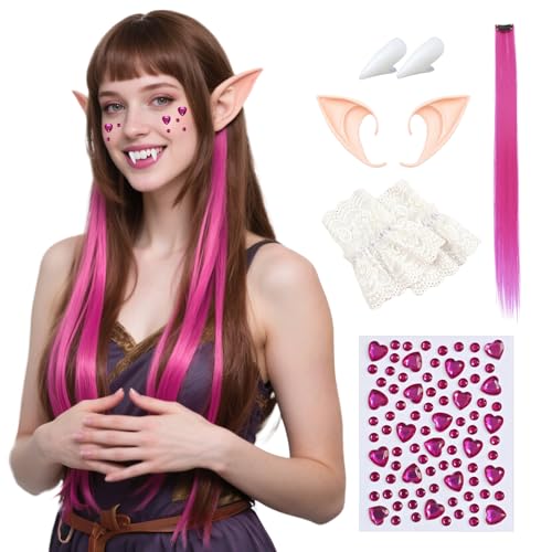 Maazusa Halloween Vampir Kostüm Zubehör für Mädchen Frauen mit Elfenohren Perücke Zahnersatz Liebe Aufkleber Handschuhe Niedlich Gothic Vampir Elf Verkleidung für Halloween Mottoparty Geburtstag Maazusa Halloween Vampir Kostüm Zubehör für Mädchen Frauen mit Elfenohren Perücke Zahnersatz Liebe Aufkleber Handschuhe Niedlich Gothic Vampir Elf Verkleidung für Halloween Mottoparty Geburtstag von Maazusa