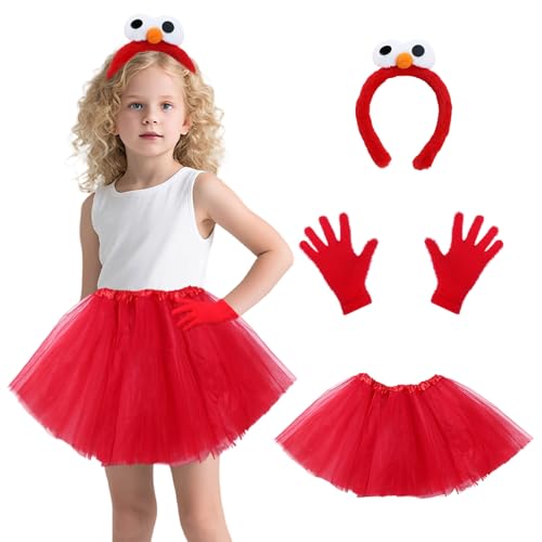 Maazusa Sesames-Kostüm für Kinder, 3-teilig, Puffrock, Cosplay-Outfit mit roten Handschuhen, Stirnband, rotes Cosplay-Kostüm für Halloween, Karneval, Party Maazusa Sesames-Kostüm für Kinder, 3-teilig, Puffrock, Cosplay-Outfit mit roten Handschuhen, Stirnband, rotes Cosplay-Kostüm für Halloween, Karneval, Party von Maazusa