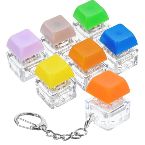 6 Stück Tastatur Schlüsselanhänger,Mabor Bunter Stressabbau Schlüsselanhänger Fidget Spielzeug Dekompression Fidget-Tastatur Clicker für Männer Frauen Entspannen Dekompression Verbrauch Zeit von Mabor