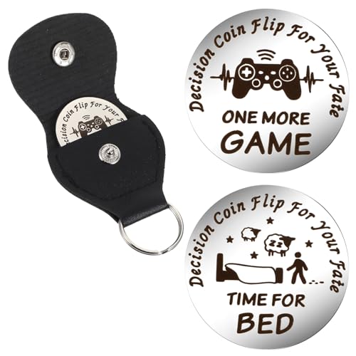 Mabor Decision Coin One More Game/Time for Bed Pocket Hug Coin with PU Leather Case Novelty Double Sided Coin Coin Stainless Steel Decision Maker Coin for Gamers Teens Boys Sons Girls Mabor Decision Coin One More Game/Time for Bed Pocket Hug Coin with PU Leather Case Novelty Double Sided Coin Coin Stainless Steel Decision Maker Coin for Gamers Teens Boys Sons Girls von Mabor