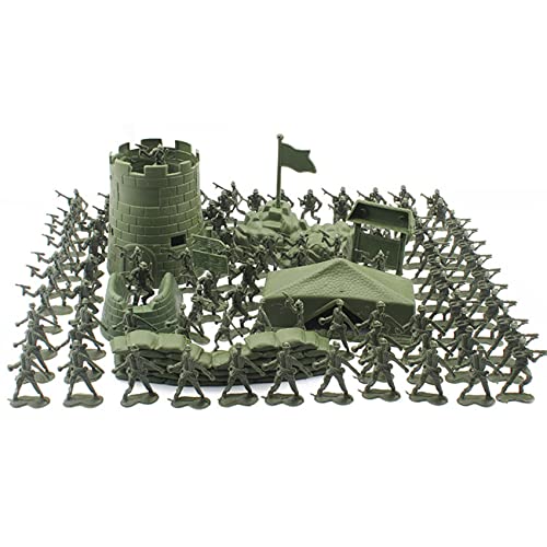 Macejczyk 100 StüCk 4 cm Soldaten Action Figuren und ZubehöR Modell Set, Soldaten Figur Sand Tisch Modell Spielzeug für Kinder GrüN von Macejczyk