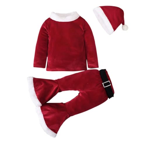 Macejczyk Weihnachtsmann-KostüM für Kleinkinder, Baby-Outfit, Kleinkind-MäDchen-Kleidungssets, Winter-Weihnachts-Cosplay-KostüM für Frauen und MäDchen, 120 von Macejczyk
