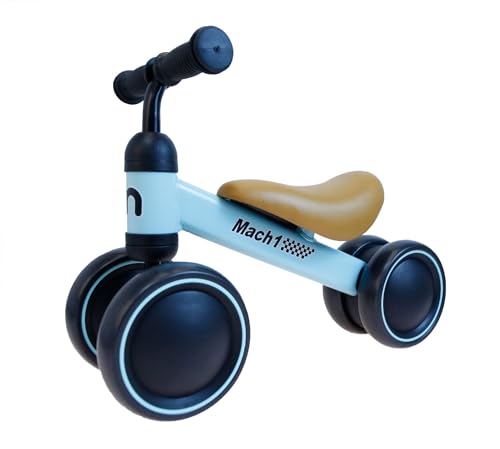 Mach1 Mini Kinder Kleinkinder Laufrad | von 1-3 Jahre | 4 weiche leise Räder | Lauflernrad Kinderlaufrad Rutscher (gelb) (Blau) von Mach1