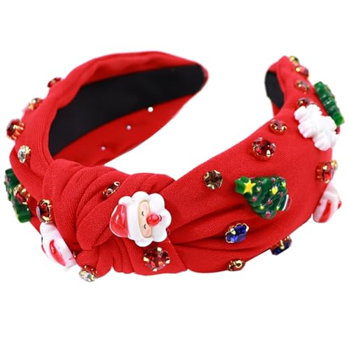 Machify Festlicher Strass Haarreif Weihnachten Haarschmuck Weihnachtsmann Schneeflocke Kristall geschmückt Urlaub Haarteil Party Zubehör von Machify