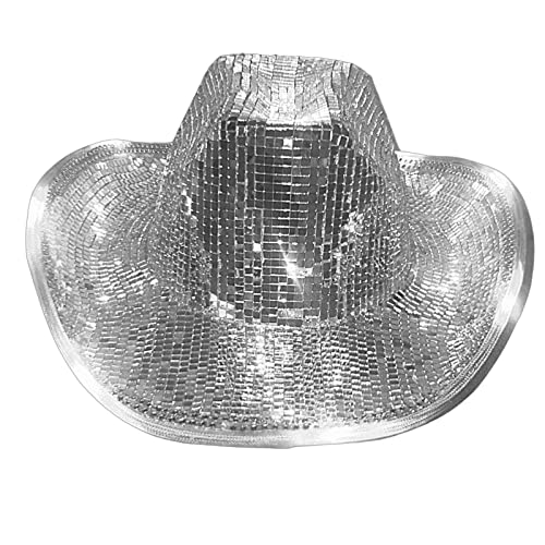 Cowgirl-Hüte – Neon glitzernder Cowgirl-Hut, Ball, atemberaubender Glitzer-Hut, Paillettenhut, Silber, -Kostümhut, für Damen und Herren Cowgirl-Hüte – Neon glitzernder Cowgirl-Hut, Ball, atemberaubender Glitzer-Hut, Paillettenhut, Silber, -Kostümhut, für Damen und Herren von Maciun