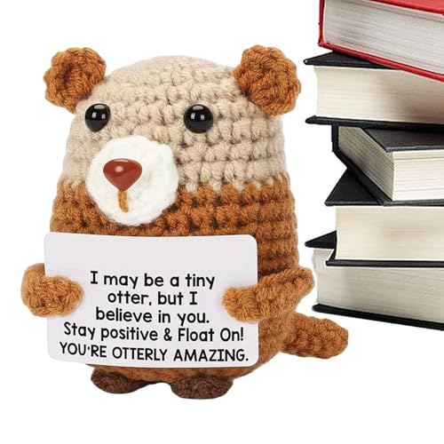 Maciun Häkeltiere, inspirierende Tiere, niedliches Otter, inspirierendes Tier mit positiver Karte, handgefertigtes erhebendes Tischornament für Zuhause, Büro, aufheiternde Strickpuppe Maciun Häkeltiere, inspirierende Tiere, niedliches Otter, inspirierendes Tier mit positiver Karte, handgefertigtes erhebendes Tischornament für Zuhause, Büro, aufheiternde Strickpuppe von Maciun