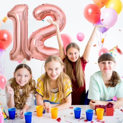 12 Geburtstag Deko zahlen luftballon 12 jahre | Folienballon Roségold - für 12. Geburtstagsdeko Männer Frauen Ballon Zahl Deko zum Geburtstag fliegt mit Helium 12.Geburtstagsparty 40"-101cm 12 Geburtstag Deko zahlen luftballon 12 jahre | Folienballon Roségold - für 12. Geburtstagsdeko Männer Frauen Ballon Zahl Deko zum Geburtstag fliegt mit Helium 12.Geburtstagsparty 40"-101cm von Maclunar