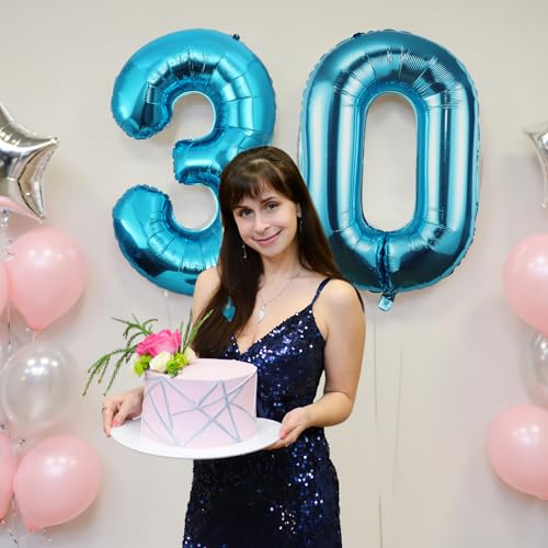 30 Geburtstag Deko zahlen luftballon 30 jahre | Folienballon Blau - für 30. Geburtstagsdeko Männer Frauen Ballon Zahl Deko zum Geburtstag fliegt mit Helium 30.Geburtstagsparty 40"-101cm 30 Geburtstag Deko zahlen luftballon 30 jahre | Folienballon Blau - für 30. Geburtstagsdeko Männer Frauen Ballon Zahl Deko zum Geburtstag fliegt mit Helium 30.Geburtstagsparty 40"-101cm von Maclunar