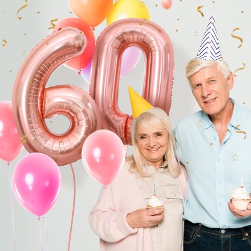 60 Geburtstag Deko zahlen luftballon 60 jahre | Folienballon Roségold - für 60. Geburtstagsdeko Männer Frauen Ballon Zahl Deko zum Geburtstag fliegt mit Helium 60.Geburtstagsparty 40"-101cm 60 Geburtstag Deko zahlen luftballon 60 jahre | Folienballon Roségold - für 60. Geburtstagsdeko Männer Frauen Ballon Zahl Deko zum Geburtstag fliegt mit Helium 60.Geburtstagsparty 40"-101cm von Maclunar