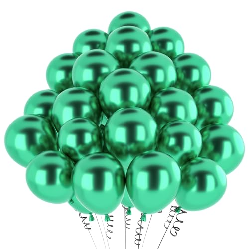 Luftballons Grün Metallic,100 Stück12 Zoll Matt Metallic Grün Ballon,Chrom Grün Metallic für Geburtstagsdeko Hochzeit Taufe Deko Partydeko Luftballoons 100pcs von Maclunar