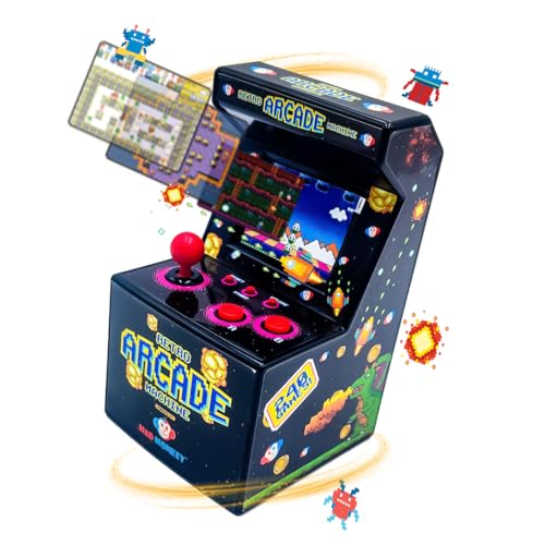 Retro Konsole mit 240 Spielen - 8 Bit Arcade Maschine in 2.5 Zoll - Perfekte Retro Spielekonsole für Gaming Fans - Mini Arcade für pure Nostalgie von Mad Monkey