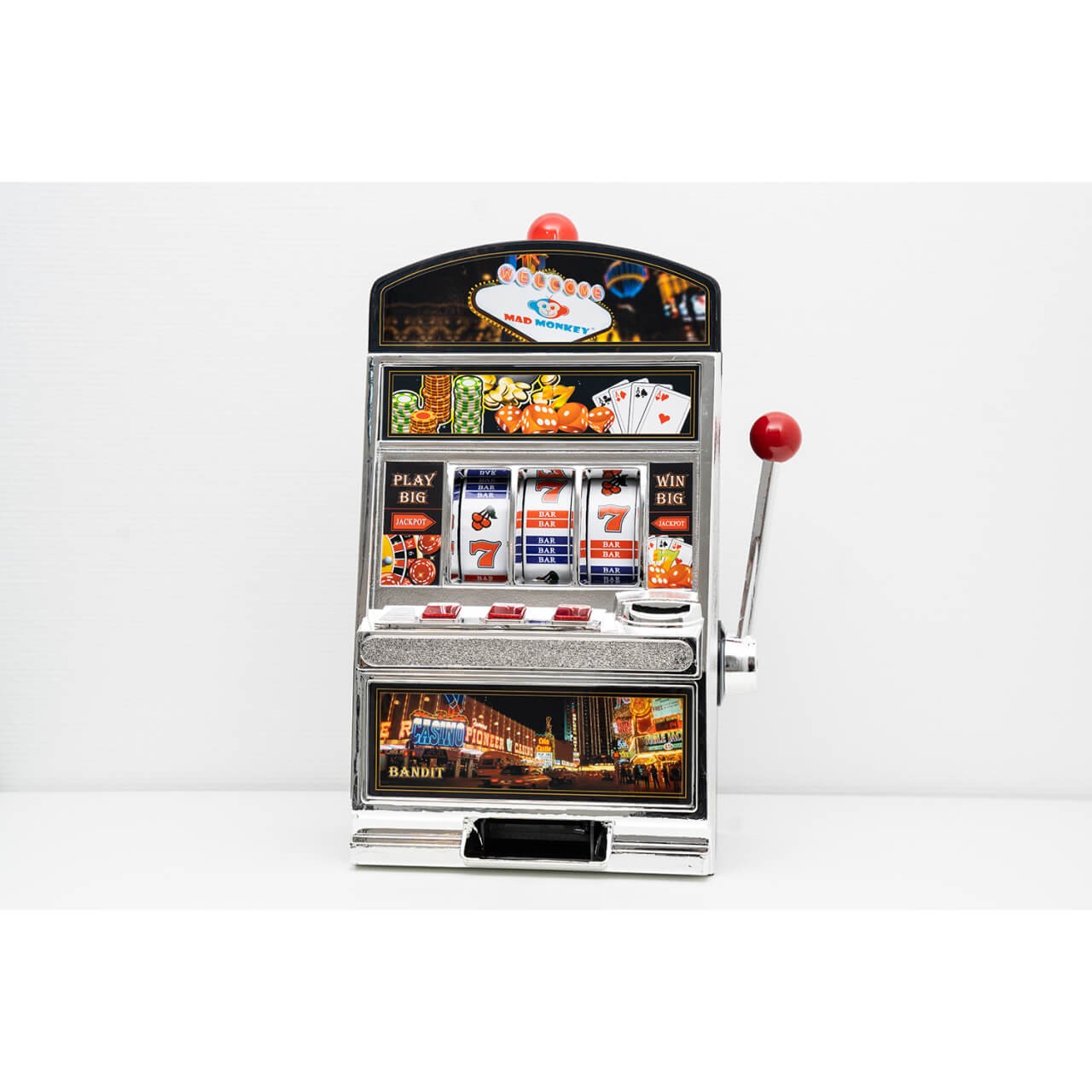Mad Monkey - Slot Machine XL - Spielautomat mit Spardose (inkl. Licht und Sound) von Mad Monkey