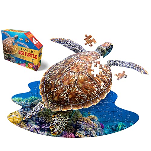 Madd Capp 884007 Shape Puzzle Junior, Konturpuzzle Schildkröte, 100 Teile von Madd Capp