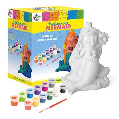 Made It! Meerjungfrau Keramik | Malset für Kinder, Malerei Basteln und Kunst, 1 Set Farben und Pinsel von Toyrific