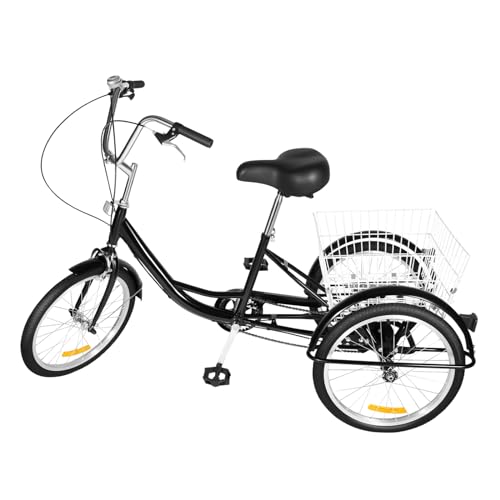 20 Inch Dreirad für Erwachsene 8 Gang Tricycle für Erwachsene und Senioren 110kg Gesamttragfähigkeit mit Bremssattel und Trommelbremse 3 Rad Fahrrad mit Korb PC-Pedale Schutzbleche 20 Inch Dreirad für Erwachsene 8 Gang Tricycle für Erwachsene und Senioren 110kg Gesamttragfähigkeit mit Bremssattel und Trommelbremse 3 Rad Fahrrad mit Korb PC-Pedale Schutzbleche von Madelynn