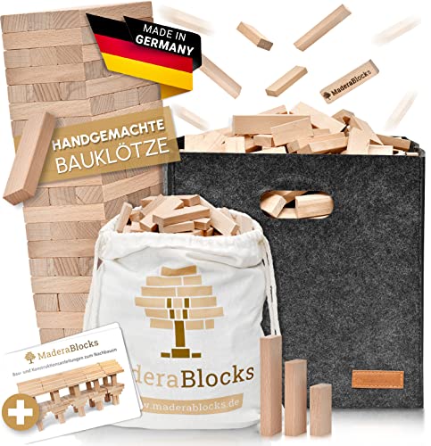 MaderaBlocks® 1.000-3.000 Holzbausteine Natur Für Kitas + 1x Baumpflanzung, 100% Made in Ravensburg Bauklötze Natur Holz Kinder Konstruktions-Spielzeug, Motorik von MaderaBlocks