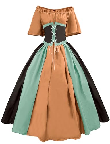 Maeau Damen Mittelalter Kleider Farbblock Lolita Festlicheskleid Renaissance Partykleid Victoria a Linie Corsagenkleid 3XL Maeau Damen Mittelalter Kleider Farbblock Lolita Festlicheskleid Renaissance Partykleid Victoria a Linie Corsagenkleid 3XL von Maeau