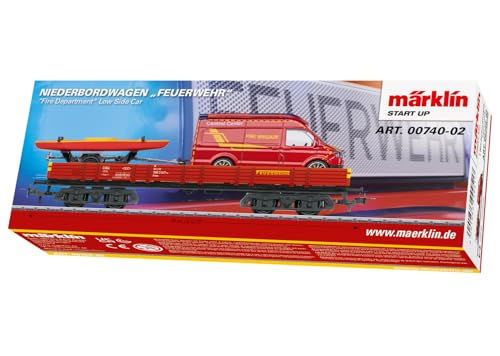 00740-02 H0 Start up Niederbordwagen Feuerwehr von Märklin