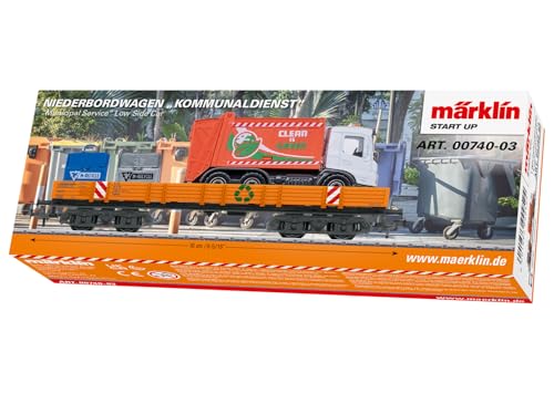 00740-03 H0 Start up Niederbordwagen Kommunaldienst von Märklin