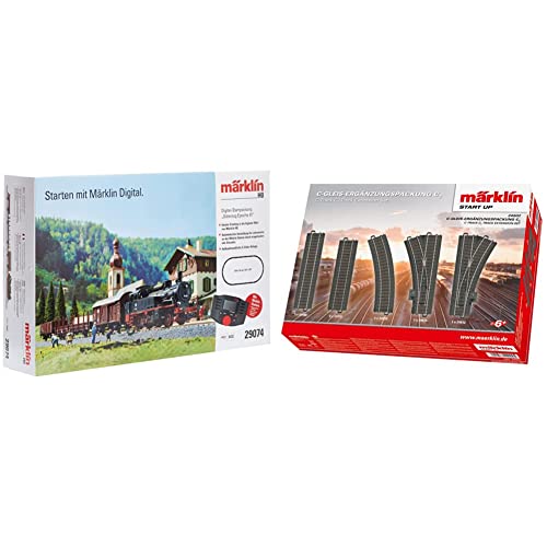 Märklin 29074 BR 74 Digital-Startpackung Güterzug Epoche 3, Spur H0 Modelleisenbahn, viele Soundfunktionen, mit Mobile Station und C-Gleis Schienen & Start up - C-Gleis-Ergänzungspackung C2, Spur H0 Märklin 29074 BR 74 Digital-Startpackung Güterzug Epoche 3, Spur H0 Modelleisenbahn, viele Soundfunktionen, mit Mobile Station und C-Gleis Schienen & Start up - C-Gleis-Ergänzungspackung C2, Spur H0 von Märklin