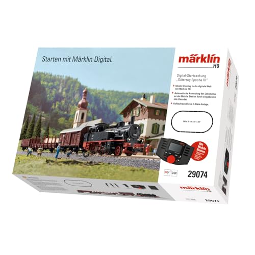 Märklin 29074 BR 74 Digital-Startpackung Güterzug Epoche 3, Spur H0 Modelleisenbahn, viele Soundfunktionen, mit Mobile Station und C-Gleis Schienen Märklin 29074 BR 74 Digital-Startpackung Güterzug Epoche 3, Spur H0 Modelleisenbahn, viele Soundfunktionen, mit Mobile Station und C-Gleis Schienen von Märklin