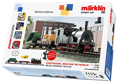 Märklin 29133 Modellbahn Modelleisenbahn Start Up Startpackung Mein Start 230 Volt, Spur H0 Startset. Lokomotive, Wagen, Schienen und Steuergerät im Starterset enthalten von Märklin