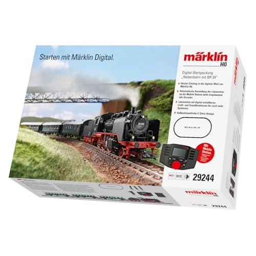 Märklin 29244 - Digital Startpackung - Spur H0 - Maßstab 1:87 - Dampflokomotive mit Personenwagen - Digitalsteuerung, Realistische Geräuscheffekte - Ideales Einsteiger-Set Märklin 29244 - Digital Startpackung - Spur H0 - Maßstab 1:87 - Dampflokomotive mit Personenwagen - Digitalsteuerung, Realistische Geräuscheffekte - Ideales Einsteiger-Set von Märklin