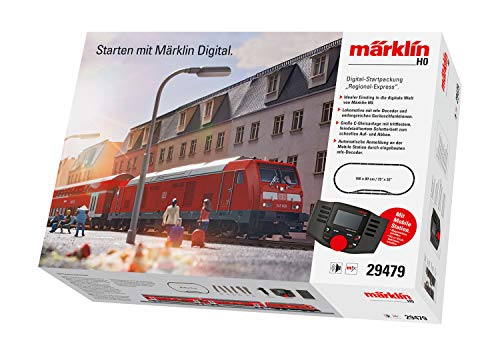 Märklin 29479 - Digital-Startpackung Regional-Express, Spur H0 Modelleisenbahn, viele Soundfunktionen, mit Mobile Station und C-Gleis Schienen von Märklin
