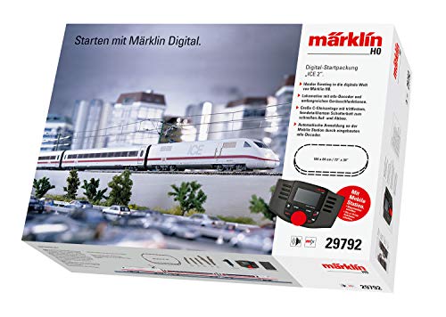 Märklin 29792 ‐ Digital-Startpackung ICE 2, Spur H0 Modelleisenbahn, viele Soundfunktionen, mit Mobile Station und C-Gleis Schienen von Märklin