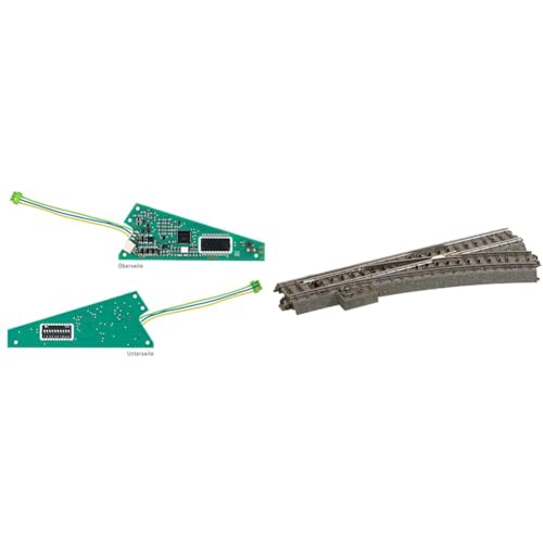 Märklin 74462 - Einbau-Digital-Decoder (C-Gleis), Spur H0 & 24612 – Modelleisenbahn Weiche rechts, C-Gleis, Spur H0, Radius R2, Länge 188,3 mm von Märklin