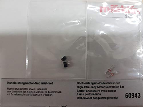 Märklin H0 60943 Hochleistungsmotor Nachrüst Set für Scheibenkollektor Motor Kleiner Bauart mit 2 Digital Birnen 610080 und 2 601480 Fassungen für den digitalen Umbau von Märklin