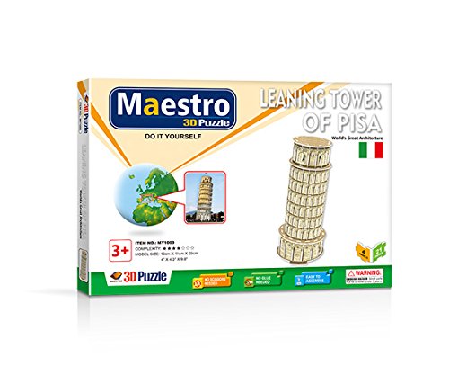 MAESTRO 120093, Fußturm, 50 Stück, Größe montiert: 10 cm x 11 cm x 25 cm 3D-Puzzles, bunt von MAESTRO