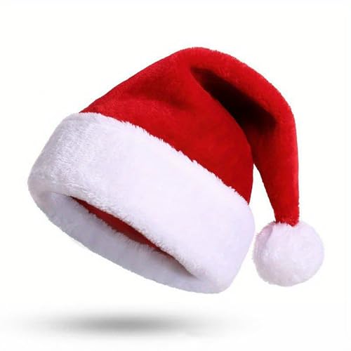 Mafagwre 3 PCS Weihnachtsmütze, Kurzhaar Weihnachtsmütze, Nikolausmütze Erwachsene, Plüsch Rand Weihnachtsfeier, Erwachsene & Kinder, Weihnachtsfeier (B) von Mafagwre
