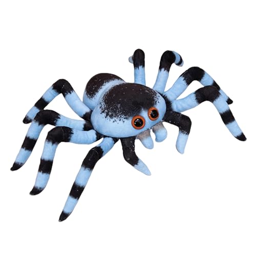 Mafagwre Niedliches Spinnen-Plüschtier, Halloween Cartoon Spinne Plüschtier, 20cm Simulation Spinnenpuppe Wurfkissen, Kleine Heimdekoration, Geschenk Für Erwachsene Und Kinder (Blue) von Mafagwre
