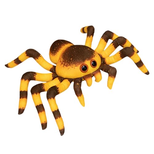 Mafagwre Niedliches Spinnen-Plüschtier, Halloween Cartoon Spinne Plüschtier, 20cm Simulation Spinnenpuppe Wurfkissen, Kleine Heimdekoration, Geschenk Für Erwachsene Und Kinder (Yellow) von Mafagwre