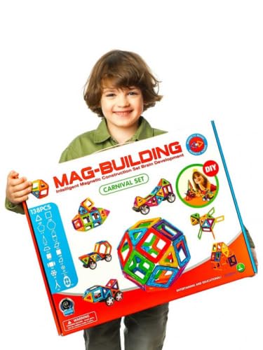 MagBuilding Carnival Set - 138 teilig – magnetische Bausteine - Bildungsspielzeug für Kinder ab 36 Monate zur Förderung von Feinmotorik und Vorstellungskraft MagBuilding Carnival Set - 138 teilig – magnetische Bausteine - Bildungsspielzeug für Kinder ab 36 Monate zur Förderung von Feinmotorik und Vorstellungskraft von Mag-Building