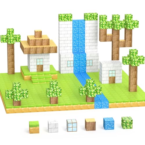Magnetische Bauklötze Große Teilchen - Bauen Sie EINE magnetische Welt, STEM Montessori Kleinkind Sensorisches Spielzeug für Jungen und Mädchen ab 3 Jahren, Kreative Magnetische Bauklötze Spielzeug von MagNexus