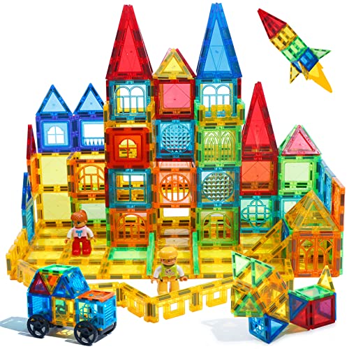 Magblock 100 Teile Magnetische Bausteine für Kinder Magnetspielzeug Magnete Bauklötze Konstruktion Spielzeug Geschenk für 3 4 5 6 Jahre fürJungen und Mädchen von Magblock