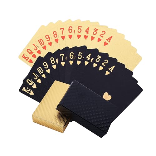 MageJoy 2 Decks Black Gold Poker Cards - HD Spielkarten 54 Blatt, Spielkarten Poker Plastik - Wasserfestes Kartenspiel MageJoy 2 Decks Black Gold Poker Cards - HD Spielkarten 54 Blatt, Spielkarten Poker Plastik - Wasserfestes Kartenspiel von MageJoy