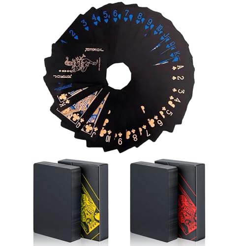 MageJoy 2 Deck Playing Cards - Spielkarten 54 Blatt, Spielkarten Poker Plastik, Poker Kartendeck Wasserfest von MageJoy