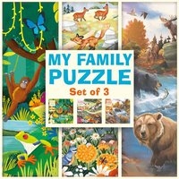 My Family Puzzle - Set of 3 - Jungle, Flowers, Northern Wildlife von Magellan GmbH