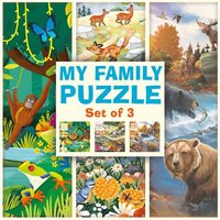 My Family Puzzle - Set of 3 - Jungle, Flowers, Northern Wildlife von Magellan GmbH