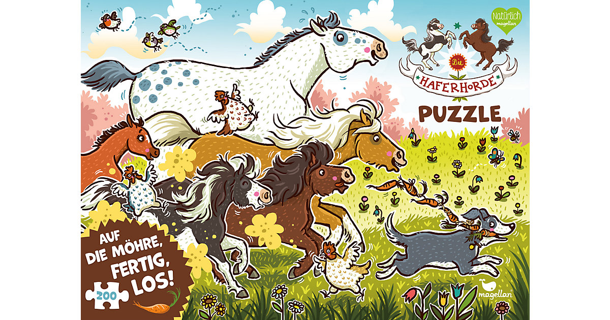 Buch - Die Haferhorde Puzzle - Auf die Möhre, fertig, los! Buch - Die Haferhorde Puzzle - Auf die Möhre, fertig, los! von Magellan Verlag